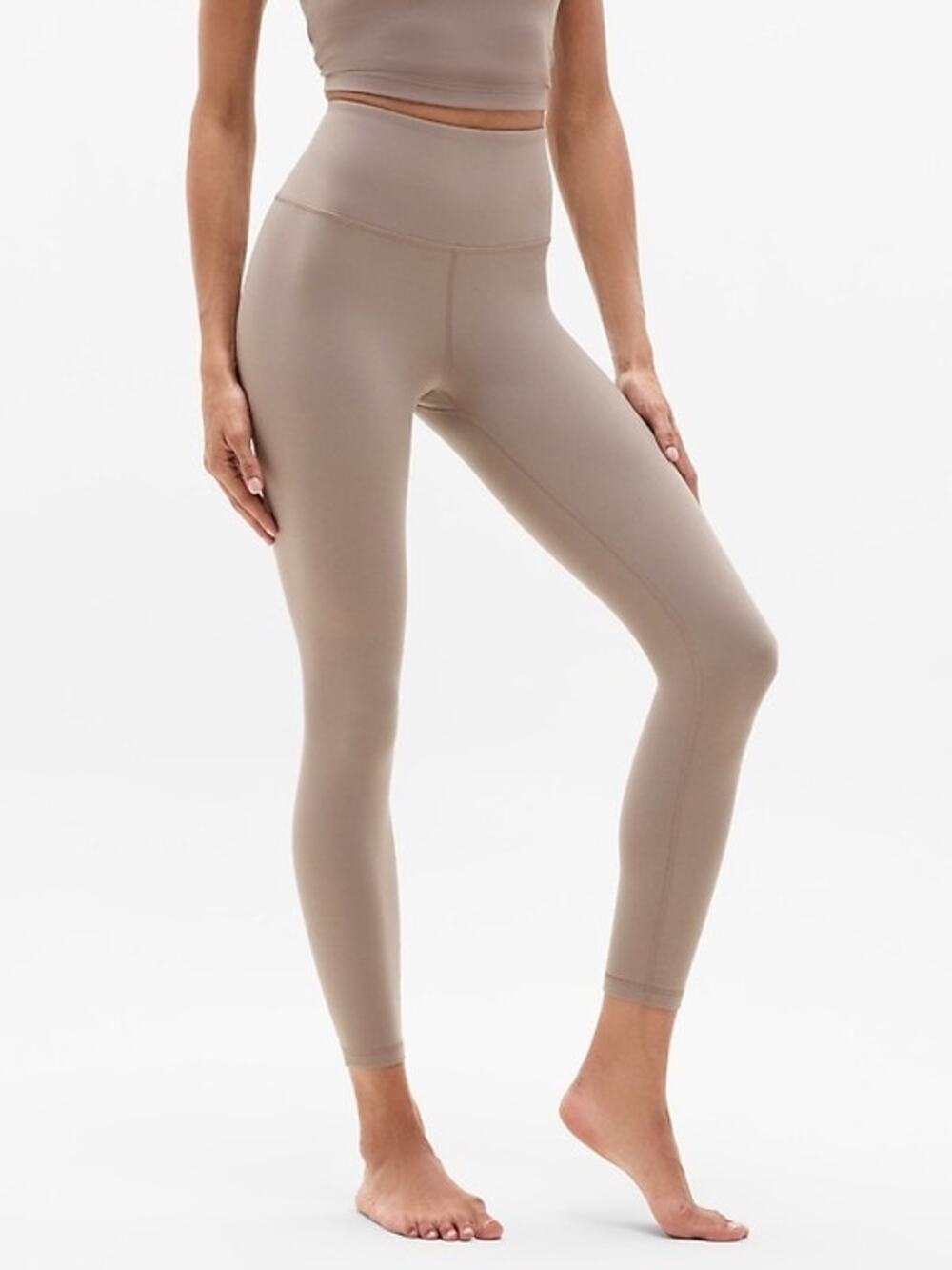 Athleta Ultra High Rise Elation Tight Womens Size M in Taupe Tan *EUC